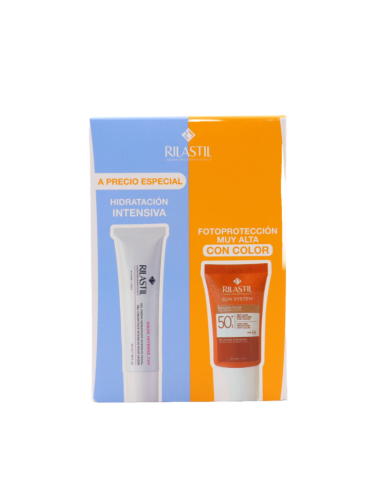 RILASTIL PACK GEL-CREMA AQUA 40 ML + SUN SYSTEM EMULSION COLOR 50+ 40 ML