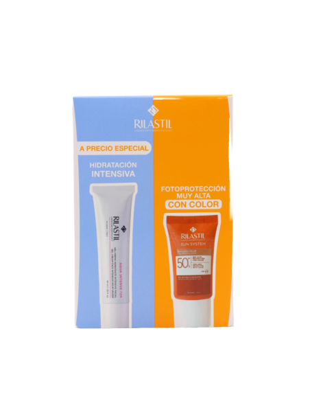 RILASTIL PACK GEL-CREMA AQUA 40 ML + SUN SYSTEM EMULSION COLOR 50+ 40 ML