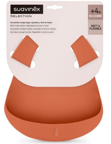 SUAVINEX BABERO SILICONA CON BOLSILLO RECOGEMIGAS