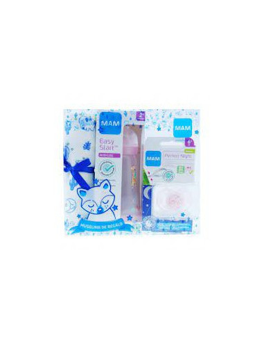 MAM PACK ESPECIAL BIBERON+CHUPETE REGALO MUSELINA