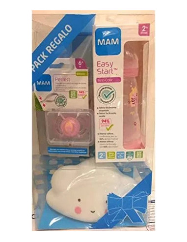 MAM PACK BIBERON EASY START 2M+CHUPETE PERFECT 6M+LUZ