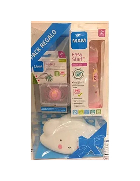 MAM PACK BIBERON EASY START 2M+CHUPETE PERFECT 6M+LUZ