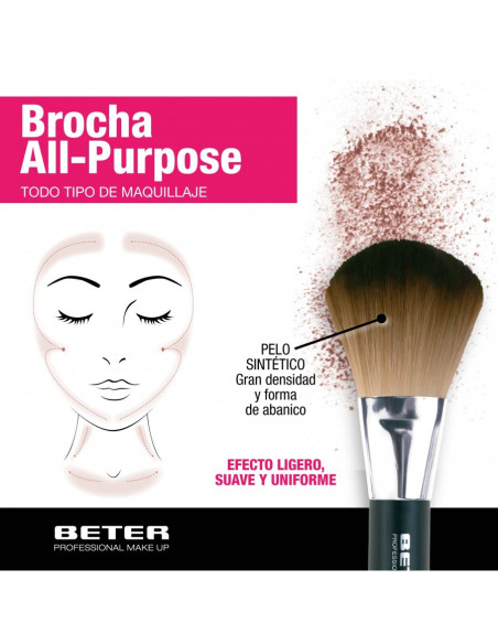 BETER BROCHA PARA TODO TIPO DE MAQUILLAJE PELO SINTETICO