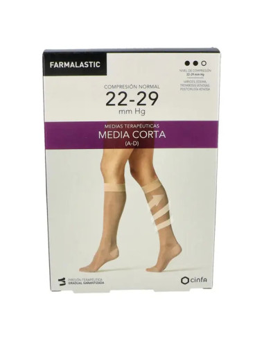 FARMALASTIC MEDIA CORTA C N NEGRO M 2 UNI