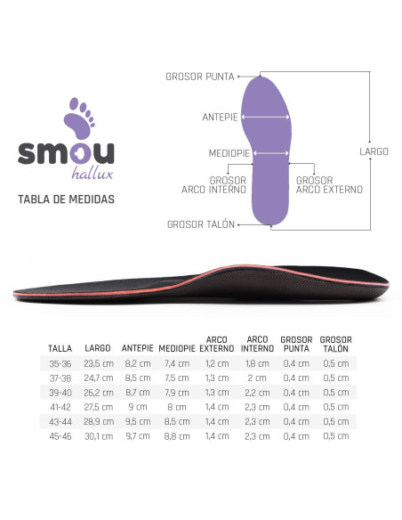 SMOU PLANTILLAS HALLUX 35/36