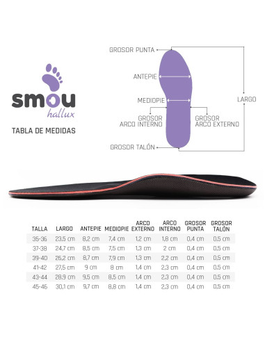 SMOU PLANTILLAS HALLUX 39/40
