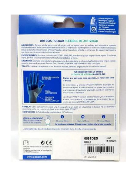 EPITACT ORTESIS PULGAR FLEXIBLE RIZARTROSIS T/S IZQ