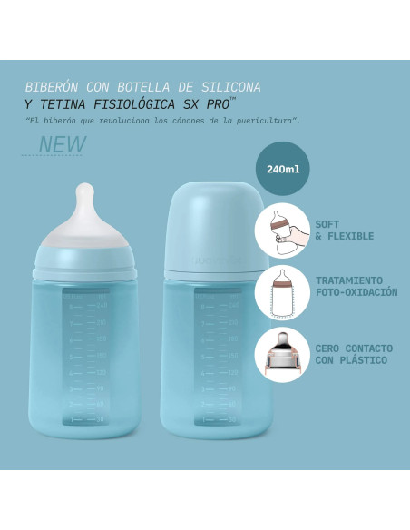SUAVINEX  BIBERON SILICONA TETINA FISIOLOGICA +3M 240ML