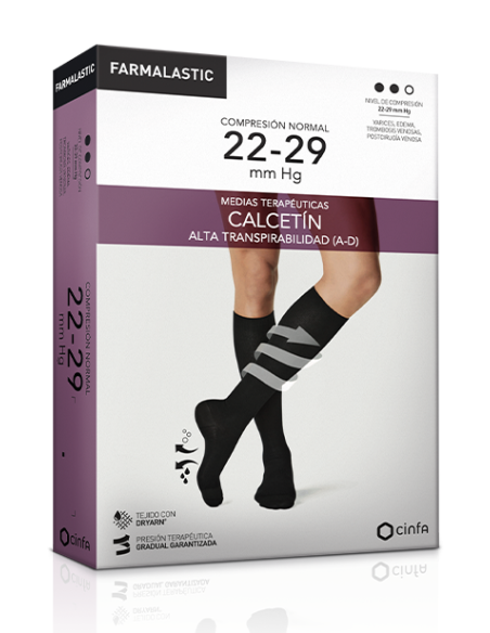 FARMALASTIC CALCETIN CN ANTI-OLOR T/P  NEGRO
