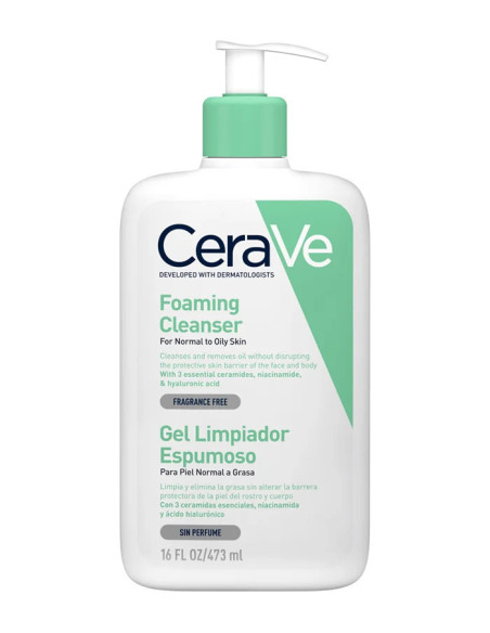 CERAVE GEL LIMPIADOR ESPUMOSO  1 ENVASE 473 ML