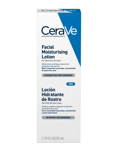 CERAVE LOCION HIDRATANTE DE ROSTRO PIEL NORMAL  52 ML