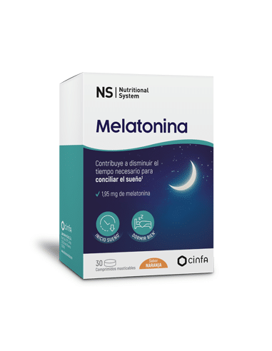 N+S MELATONINA 1.95MG 30 COMP MASTICABLES  NARANJA
