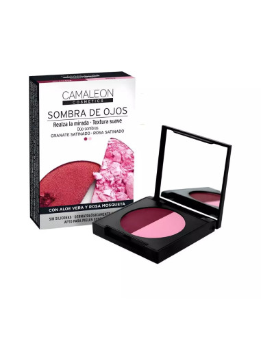 CAMALEON COSMETICS SOMBRA DE OJOS DUO GRANATE-ROSA