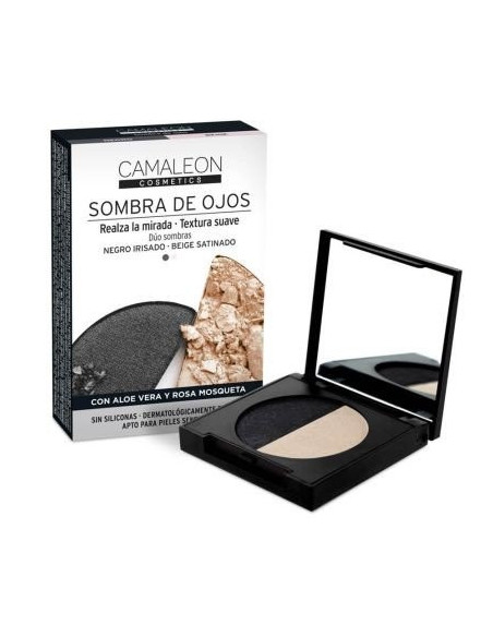CAMALEON COSMETICS SOMBRA DE OJOS DUO NEGRO-BEIGE