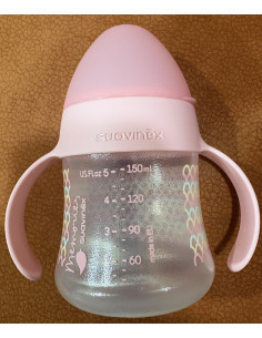 SUAVINEX BIBERON SILICONA  ENTRENA ANTIDERRAME ASAS +4 150ML 2