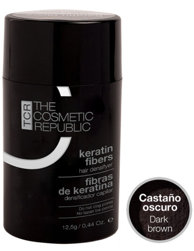 THE COSMETIC REPUBLIC KERATIN FIBERS CASTAÑO OSCURO 12.5 GRS